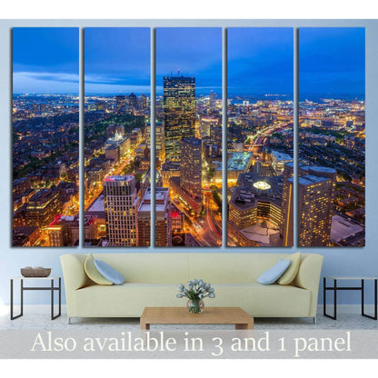 Aerial view of Boston in Massachusetts, USA №1518 Ready to Hang Canvas Print - Zellart Canvas Prints ALL_Products, s-1518