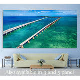 Aerial view of Bridge connecting Keys, Florida №1312 - canvas print wall art by Zellart