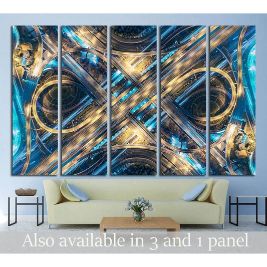 Aerial View of Busy Intersection at Night, thailand №1571 Ready to Hang Canvas PrintCanvas art arrives ready to hang, with hanging accessories included and no additional framing required. Every canvas print is hand-crafted, made on-demand at our workshop