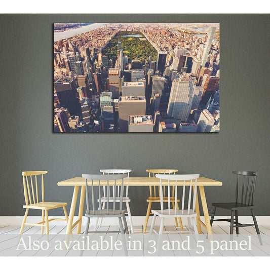 Aerial view of Central Park and Times Square, New York CIty at sunset №2216 Ready to Hang Canvas PrintCanvas art arrives ready to hang, with hanging accessories included and no additional framing required. Every canvas print is hand-crafted, made on-deman