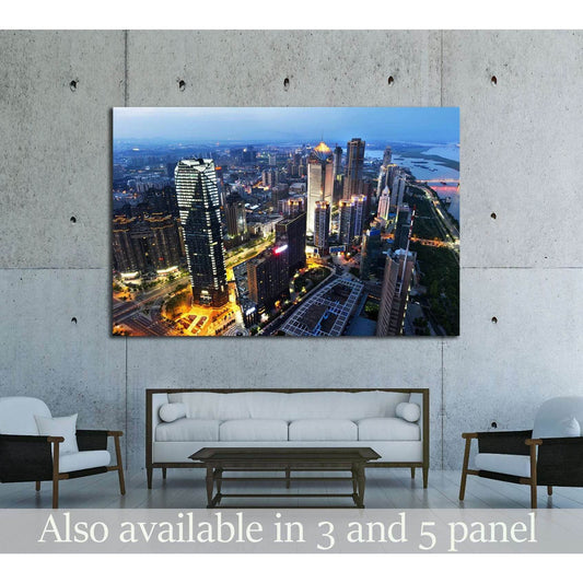 Aerial view of city №2257 Ready to Hang Canvas Print - Zellart Canvas Prints ALL_Products, s-2257