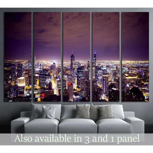 Aerial View of City Downtown №2145 Ready to Hang Canvas Print - Zellart Canvas Prints ALL_Products, s-2145
