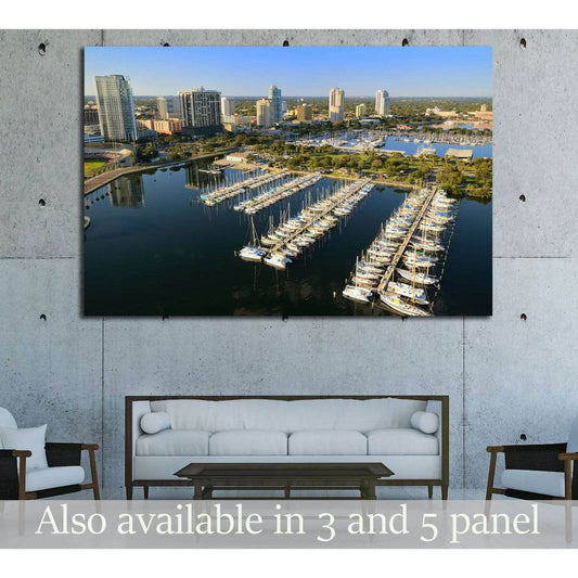 Aerial view of downtown St. Petersburg, Florida №1666 Ready to Hang Canvas Print - Zellart Canvas Prints ALL_Products, s-1666