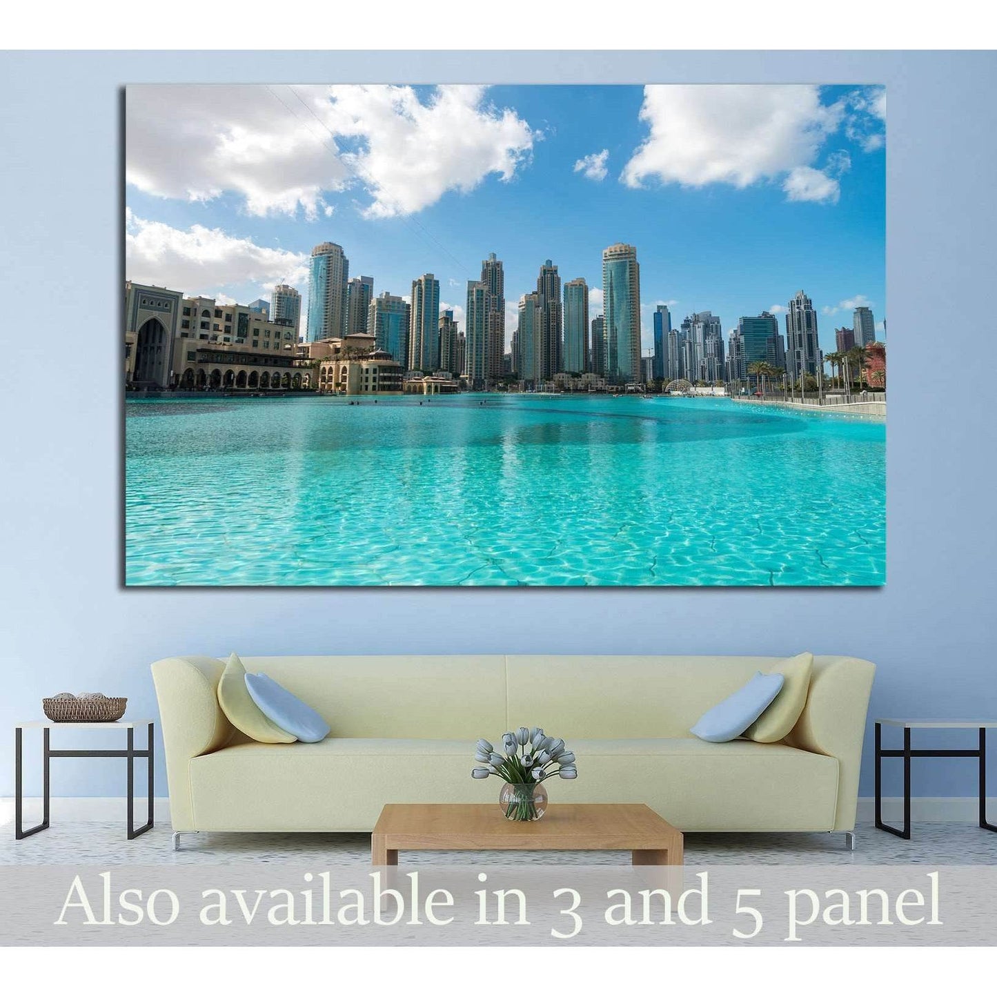 Aerial view of Dubai skyline, UAE №1023 Ready to Hang Canvas Print - Zellart Canvas Prints ALL_Products, s-1023