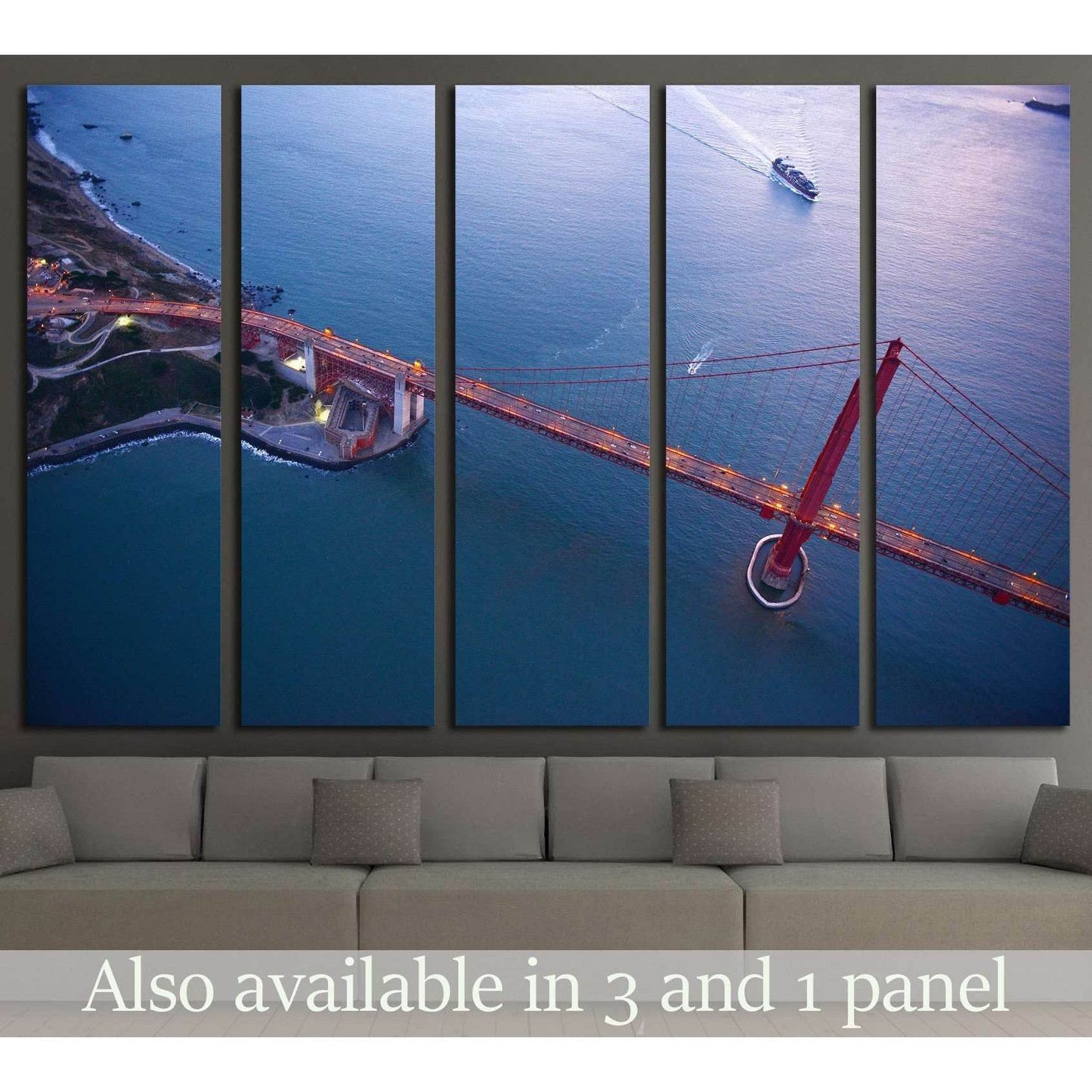 aerial view of golden gate bridge №1946 Ready to Hang Canvas PrintCanvas art arrives ready to hang, with hanging accessories included and no additional framing required. Every canvas print is hand-crafted, made on-demand at our workshop and expertly stret