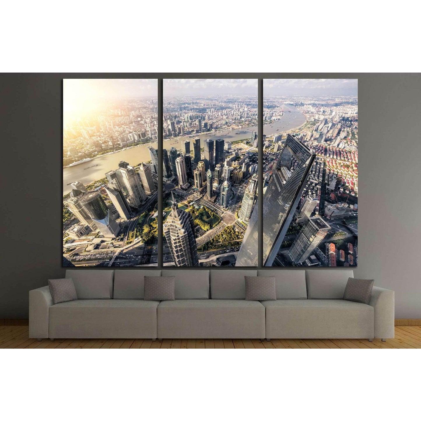 Aerial View of Lujiazui Financial District in Shanghai,China №1548 Ready to Hang Canvas PrintCanvas art arrives ready to hang, with hanging accessories included and no additional framing required. Every canvas print is hand-crafted, made on-demand at our