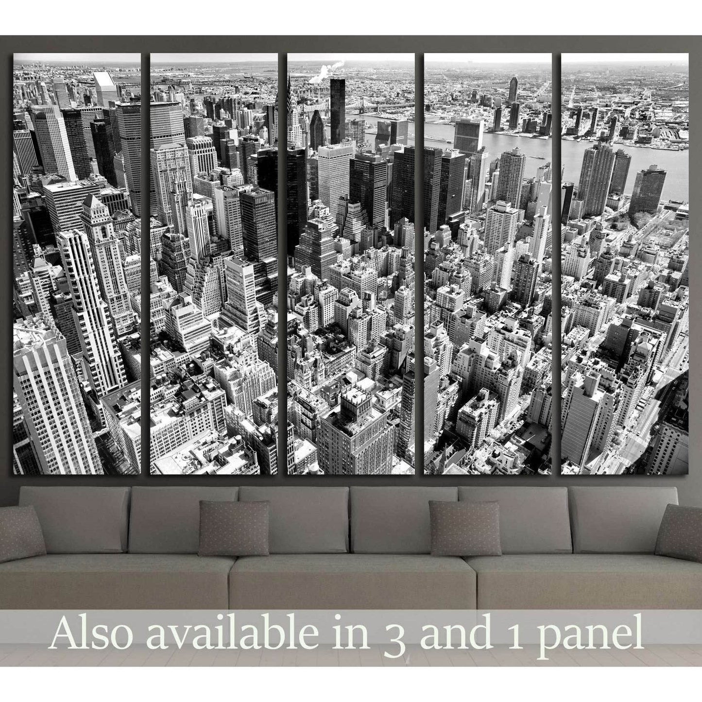 Aerial view of Manhattan, New York City. USA. №2621 Ready to Hang Canvas Print - Zellart Canvas Prints 0_NY_ART, ALL_Products, s-2621