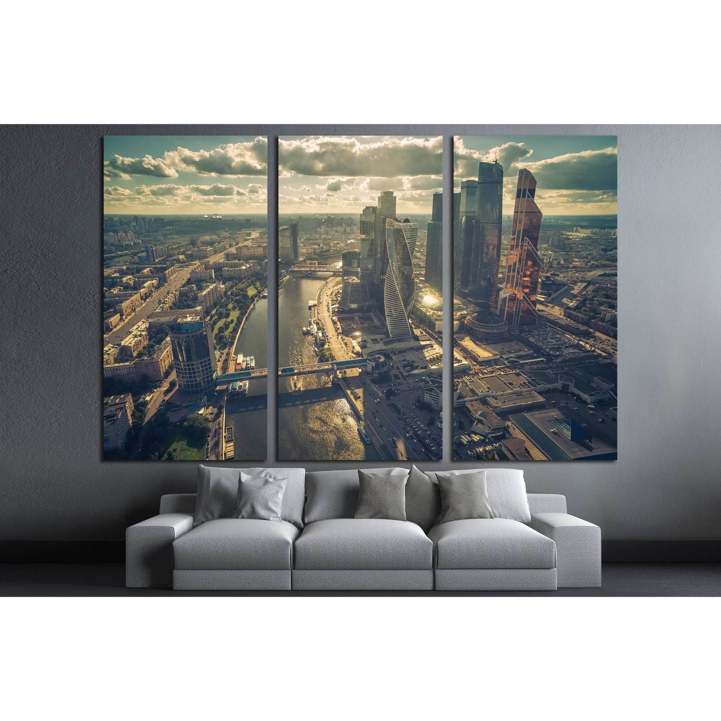Aerial view of Moscow. The vintage photo №2982 Ready to Hang Canvas Print - Zellart Canvas Prints ALL_Products, s-2982
