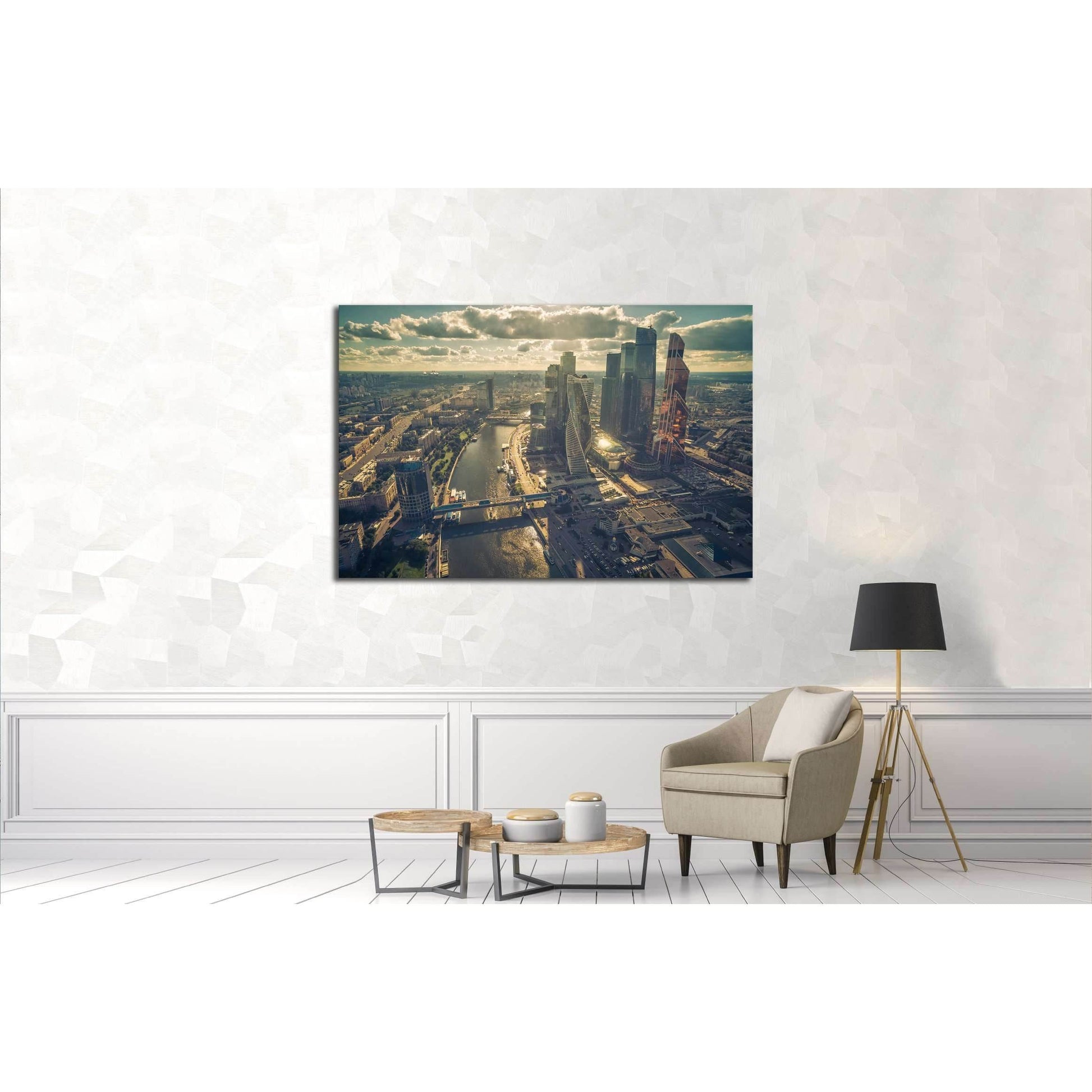 Aerial view of Moscow. The vintage photo №2982 Ready to Hang Canvas Print - Zellart Canvas Prints ALL_Products, s-2982