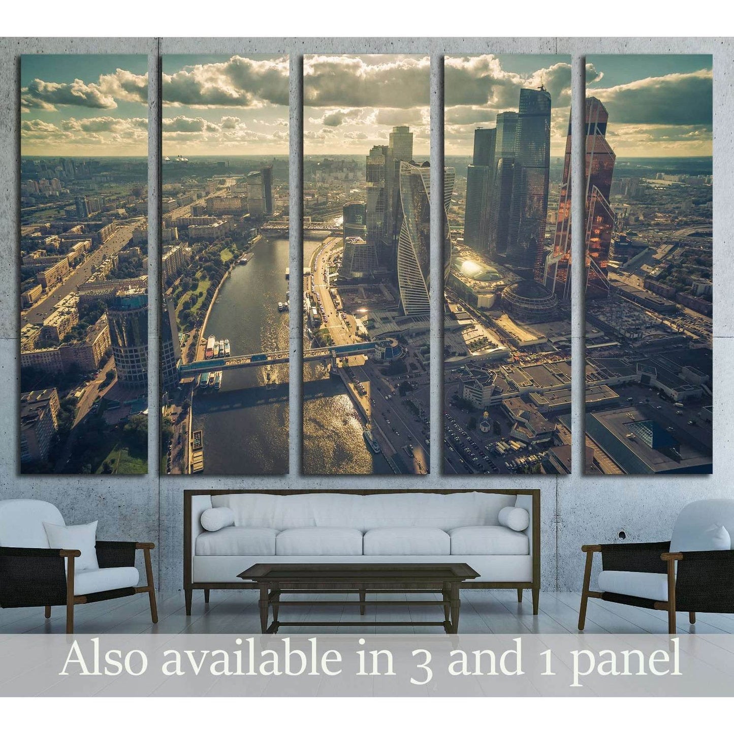 Aerial view of Moscow. The vintage photo №2982 Ready to Hang Canvas Print - Zellart Canvas Prints ALL_Products, s-2982