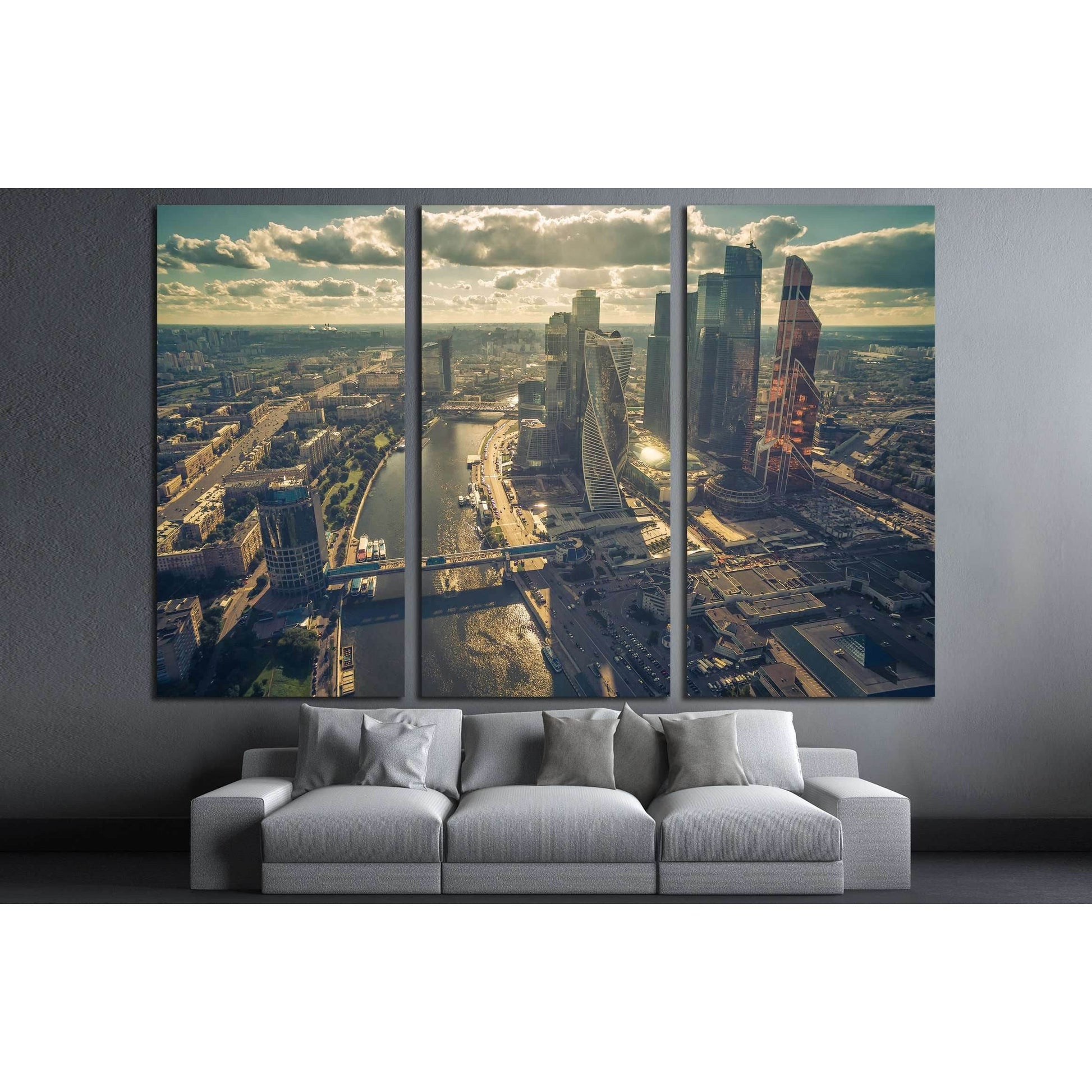 Aerial view of Moscow. The vintage photo №2982 Ready to Hang Canvas PrintCanvas art arrives ready to hang, with hanging accessories included and no additional framing required. Every canvas print is hand-crafted, made on-demand at our workshop and expertl