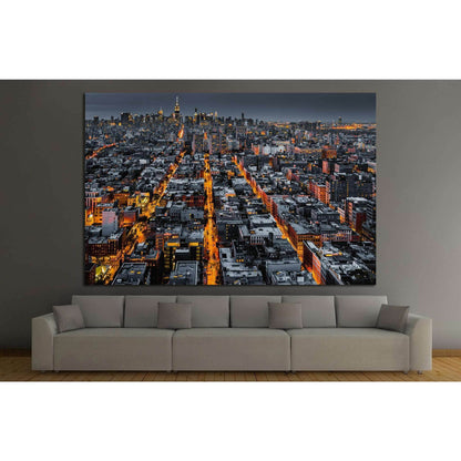 Aerial view of New York City №1119 Ready to Hang Canvas Print - Zellart Canvas Prints 0_NY_ART, ALL_Products, s-1119