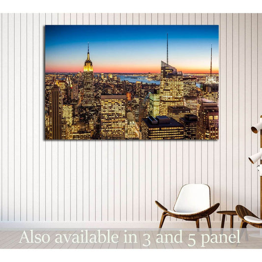 Aerial view of New York city in the USA №2044 Ready to Hang Canvas Print - Zellart Canvas Prints 0_NY_ART, ALL_Products, s-2044