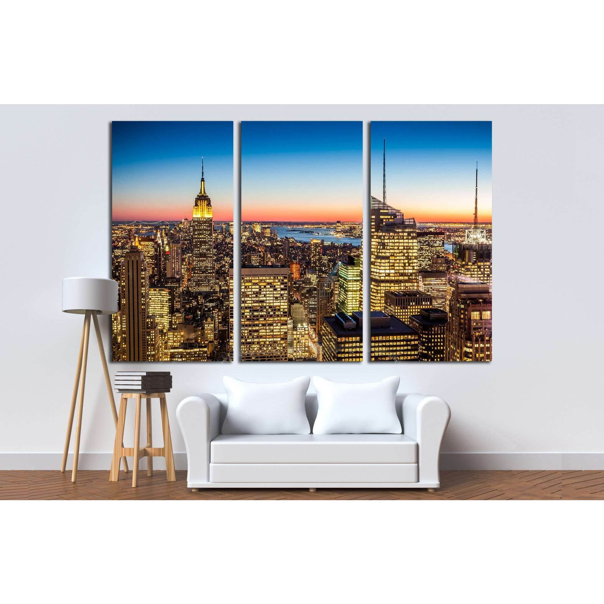 Aerial view of New York city in the USA №2044 Ready to Hang Canvas Print