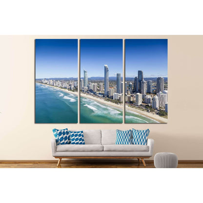Aerial view of Surfers Paradise on the Gold Coast, Queensland, Australia №2253 Ready to Hang Canvas Print - Zellart Canvas Prints ALL_Products, s-2253