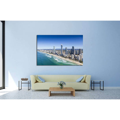Aerial view of Surfers Paradise on the Gold Coast, Queensland, Australia №2253 Ready to Hang Canvas Print - Zellart Canvas Prints ALL_Products, s-2253