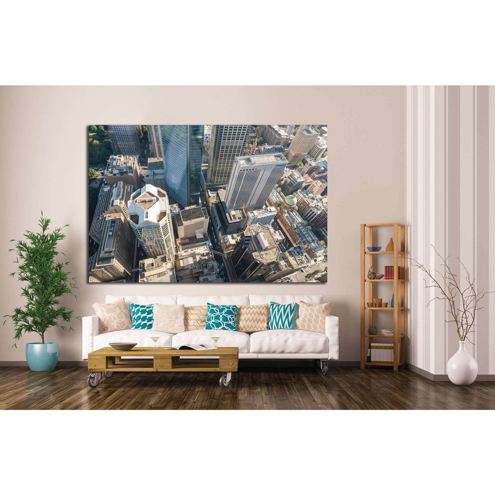 Aerial view of Sydney skyline, Australia №1193 Ready to Hang Canvas Print - Zellart Canvas Prints ALL_Products, s-1193