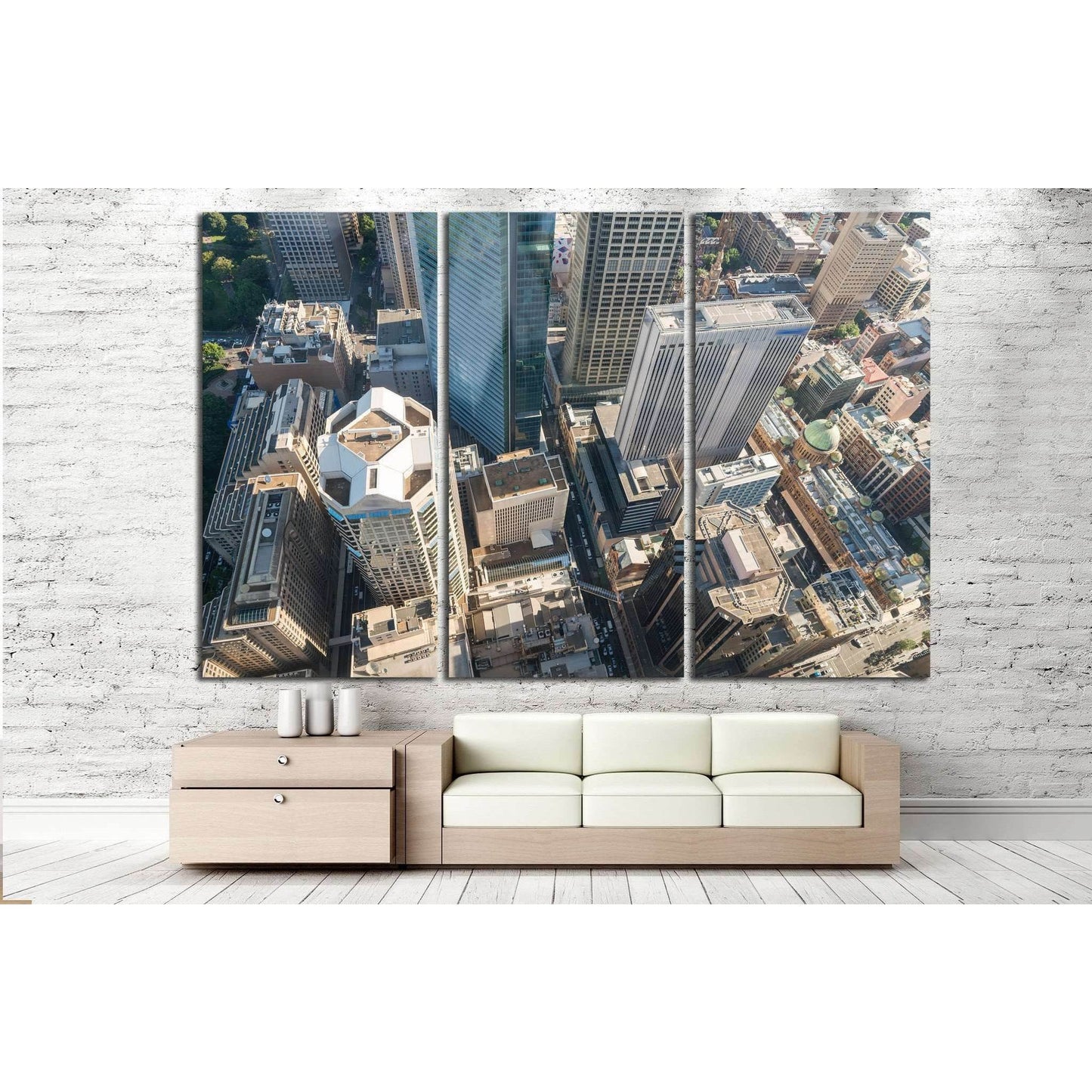Aerial view of Sydney skyline, Australia №1193 Ready to Hang Canvas Print - Zellart Canvas Prints ALL_Products, s-1193