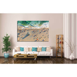 Aerial view of the beach in Santa Monica, CA №2003 Ready to Hang Canvas Print