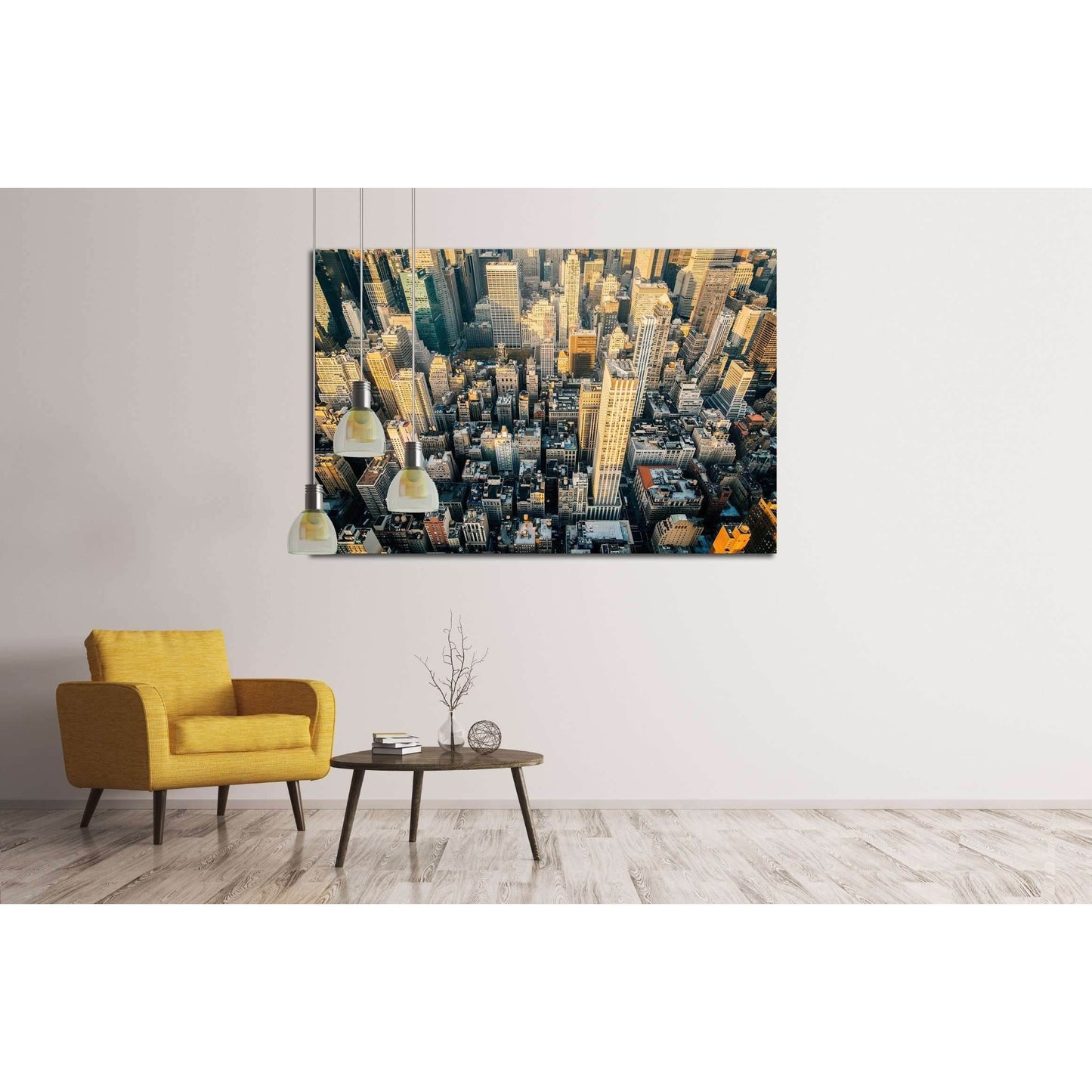Aerial view of the New York City skyline near Midtown at sunset №2959 Ready to Hang Canvas Print - Zellart Canvas Prints 0_NY_ART, ALL_Products, s-2959