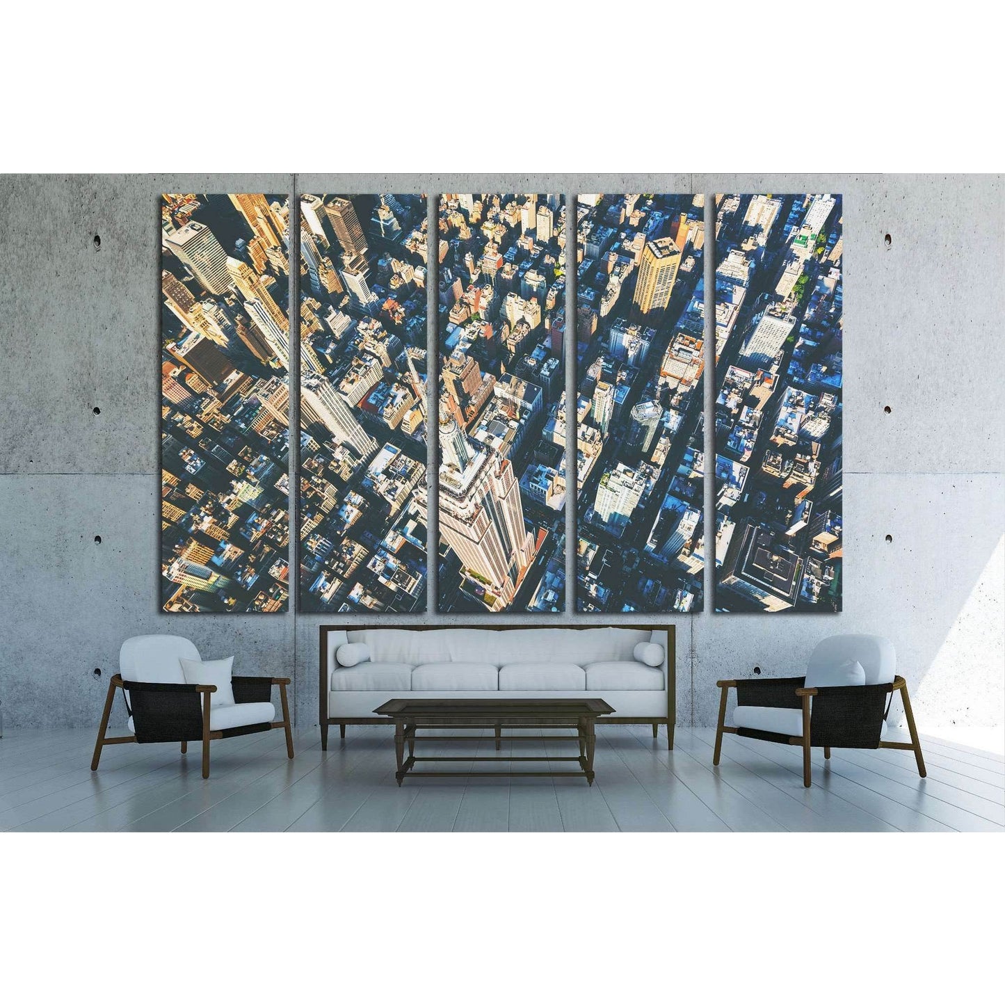 Aerial view of the skyscrapers of Midtown Manhattan New York City №2014 Ready to Hang Canvas Print - Zellart Canvas Prints 0_NY_ART, ALL_Products, s-2014