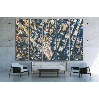 Aerial view of the skyscrapers of Midtown Manhattan New York City №2014 Ready to Hang Canvas Print - Zellart Canvas Prints 0_NY_ART, ALL_Products, s-2014