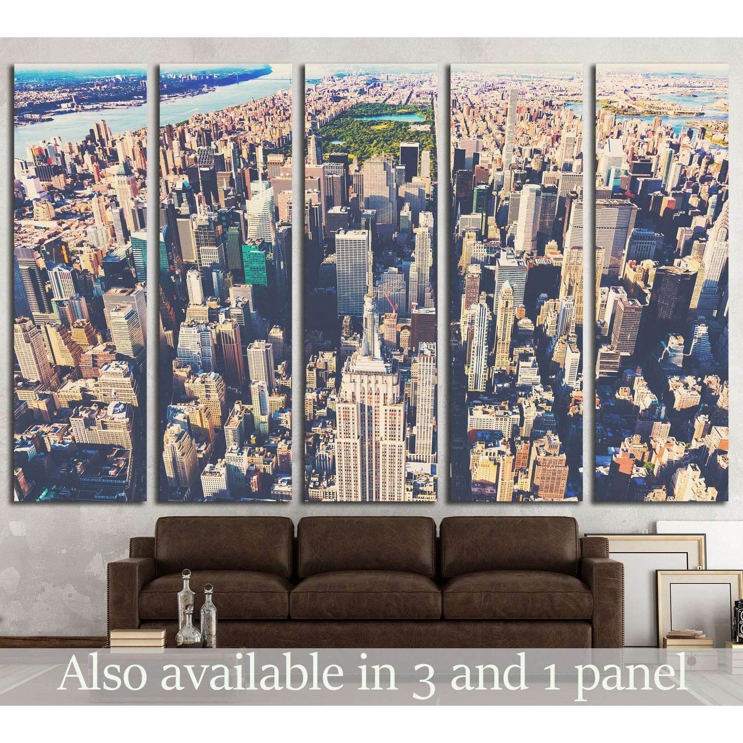 Aerial view of the skyscrapers of Midtown Manhattan New York City №2324 Ready to Hang Canvas Print - Zellart Canvas Prints 0_NY_ART, ALL_Products, s-2324