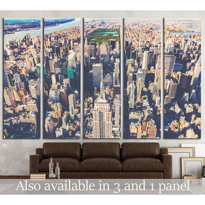 Aerial view of the skyscrapers of Midtown Manhattan New York City №2324 Ready to Hang Canvas Print - Zellart Canvas Prints 0_NY_ART, ALL_Products, s-2324