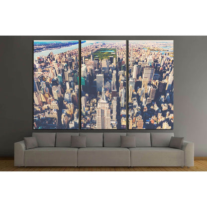 Aerial view of the skyscrapers of Midtown Manhattan New York City №2324 Ready to Hang Canvas Print - Zellart Canvas Prints 0_NY_ART, ALL_Products, s-2324