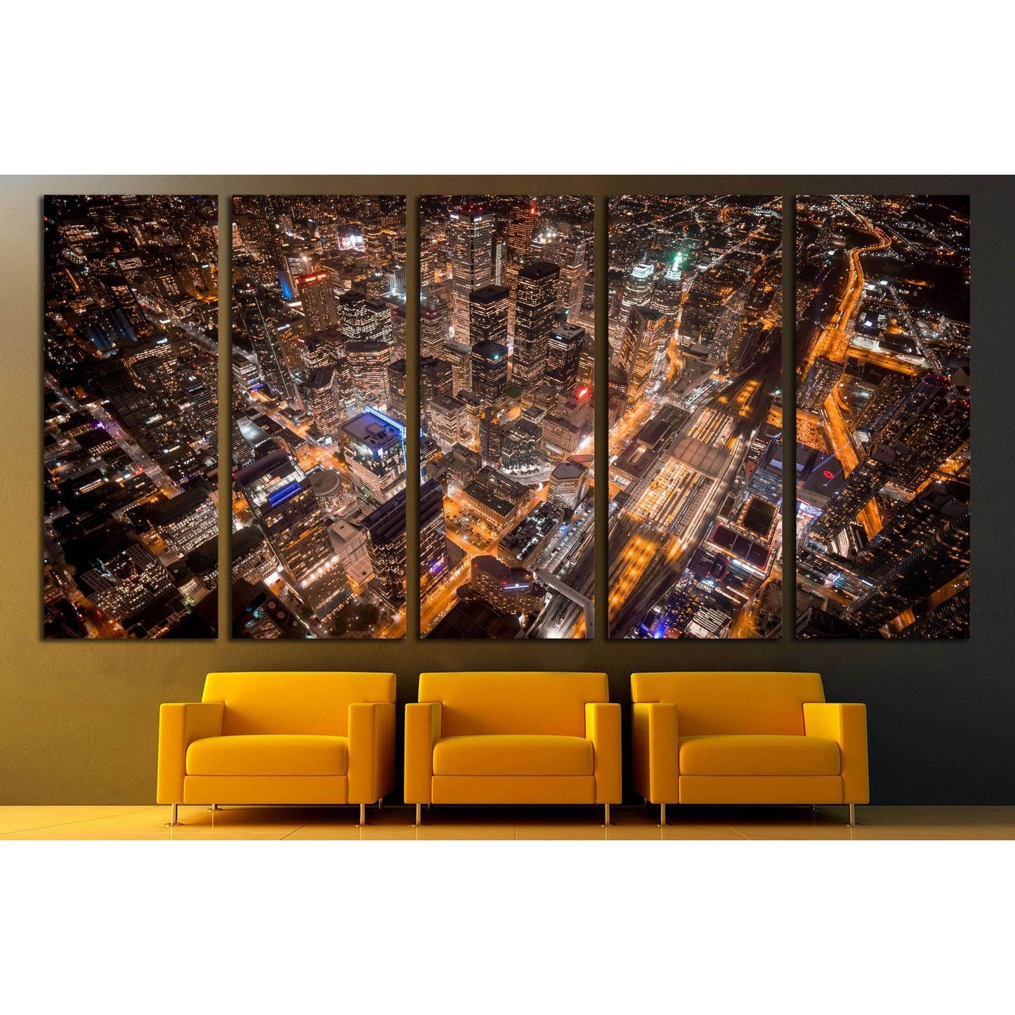 Aerial view of Toronto city at night №2060 Ready to Hang Canvas PrintCanvas art arrives ready to hang, with hanging accessories included and no additional framing required. Every canvas print is hand-crafted, made on-demand at our workshop and expertly st