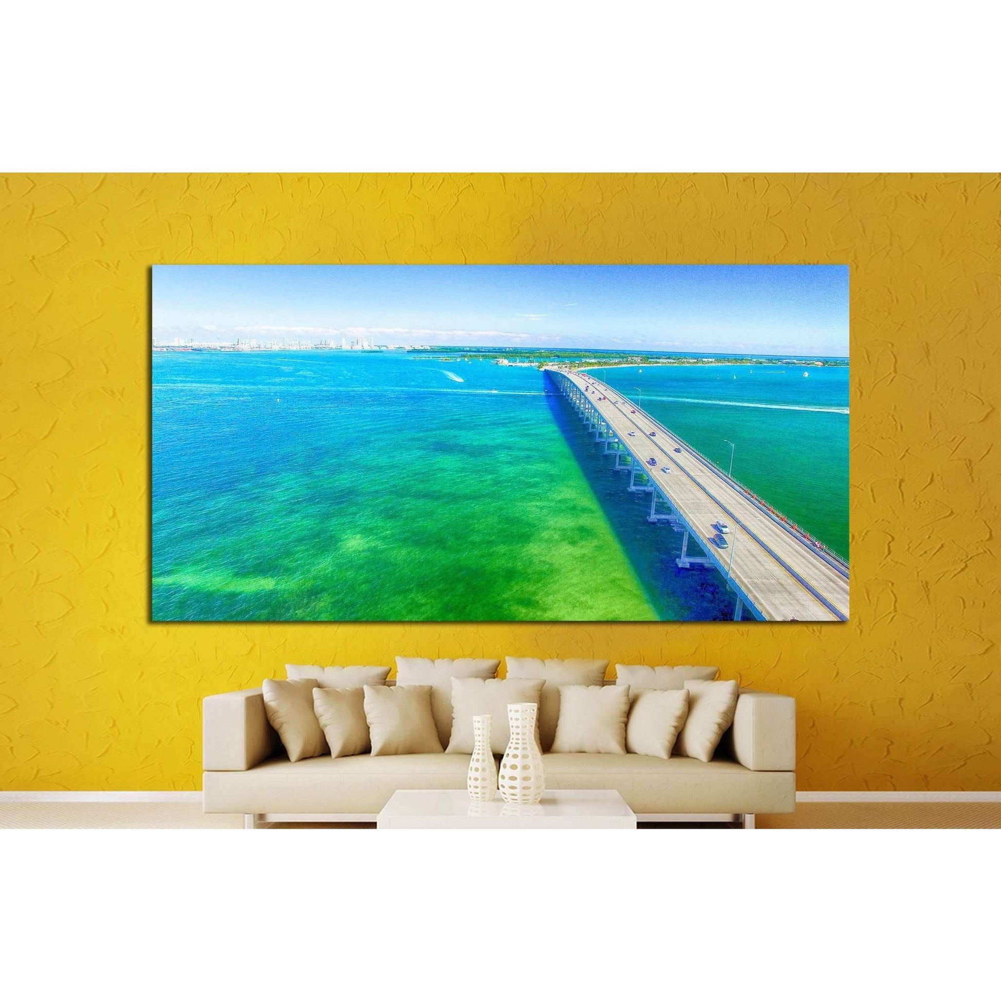 Aerial view on a sunny day in Miami №1314 Ready to Hang Canvas PrintCanvas art arrives ready to hang, with hanging accessories included and no additional framing required. Every canvas print is hand-crafted, made on-demand at our workshop and expertly str