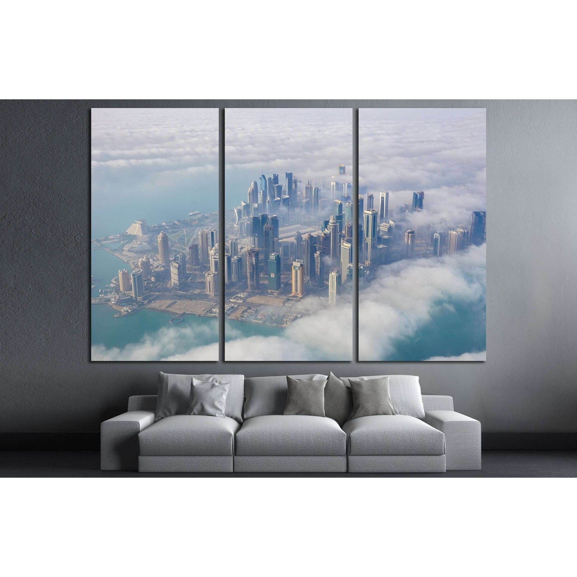 Aerial view on Doha - capital city of Qatar №2730 Ready to Hang Canvas PrintCanvas art arrives ready to hang, with hanging accessories included and no additional framing required. Every canvas print is hand-crafted, made on-demand at our workshop and expe