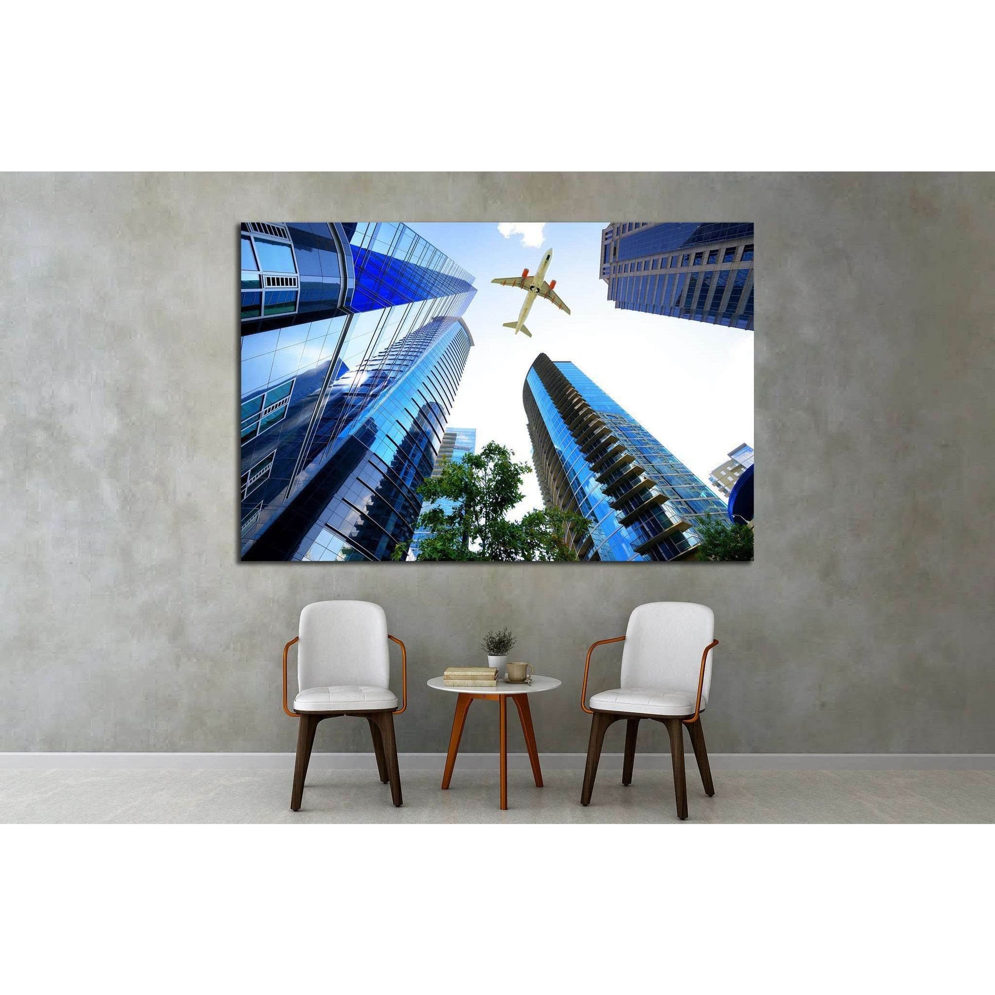 Airplane flying over Atlanta, Georgia, USA №1644 Ready to Hang Canvas Print - Zellart Canvas Prints ALL_Products, s-1644