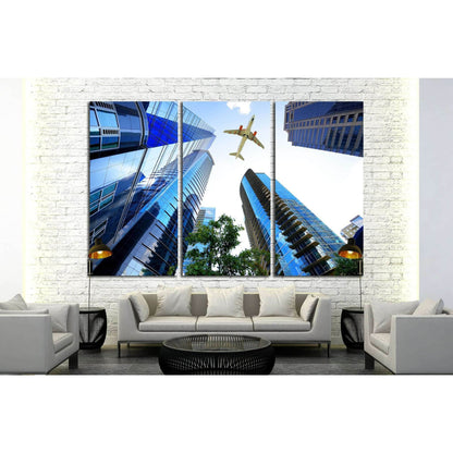 Airplane flying over Atlanta, Georgia, USA №1644 Ready to Hang Canvas Print - Zellart Canvas Prints ALL_Products, s-1644