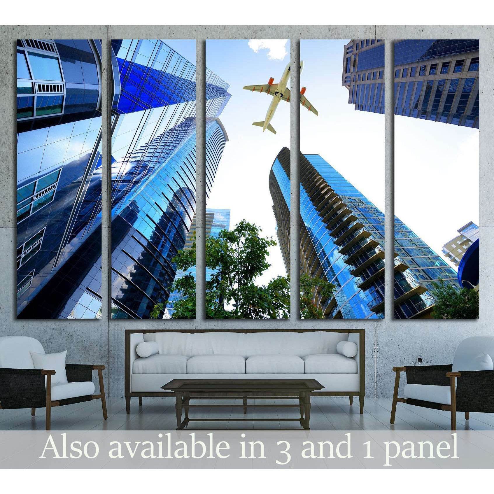 Airplane flying over Atlanta, Georgia, USA №1644 Ready to Hang Canvas Print - Zellart Canvas Prints ALL_Products, s-1644