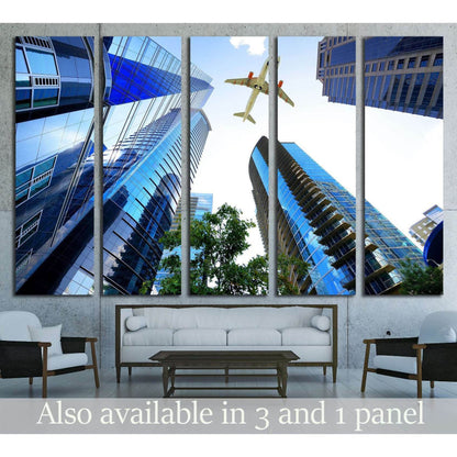 Airplane flying over Atlanta, Georgia, USA №1644 Ready to Hang Canvas Print - Zellart Canvas Prints ALL_Products, s-1644