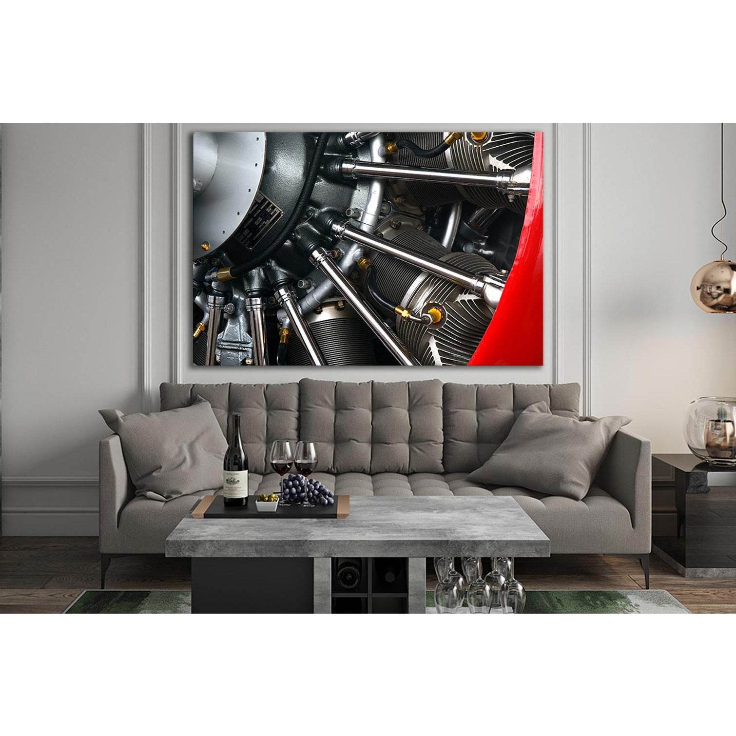 Airplane Radial Engine №SL1444 Ready to Hang Canvas Print - Zellart Canvas Prints 0new, ALL_Products, Engine