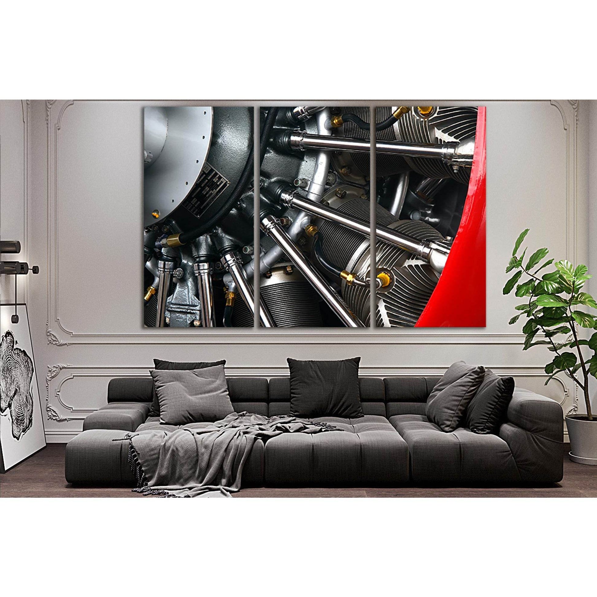 Airplane Radial Engine №SL1444 Ready to Hang Canvas Print - Zellart Canvas Prints 0new, ALL_Products, Engine