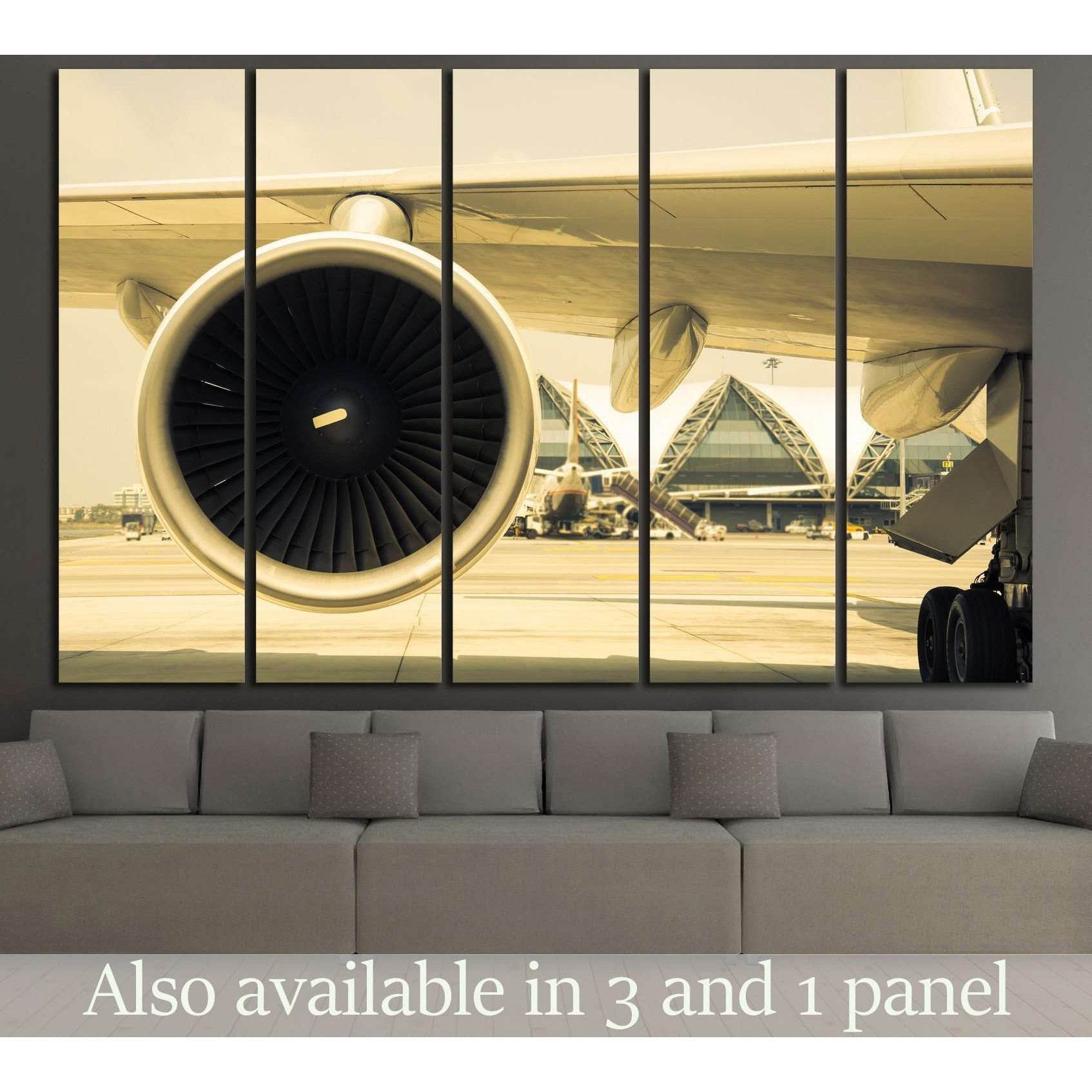 Airplane Turbine №171 Ready to Hang Canvas Print - Zellart Canvas Prints ALL_Products, wd-171