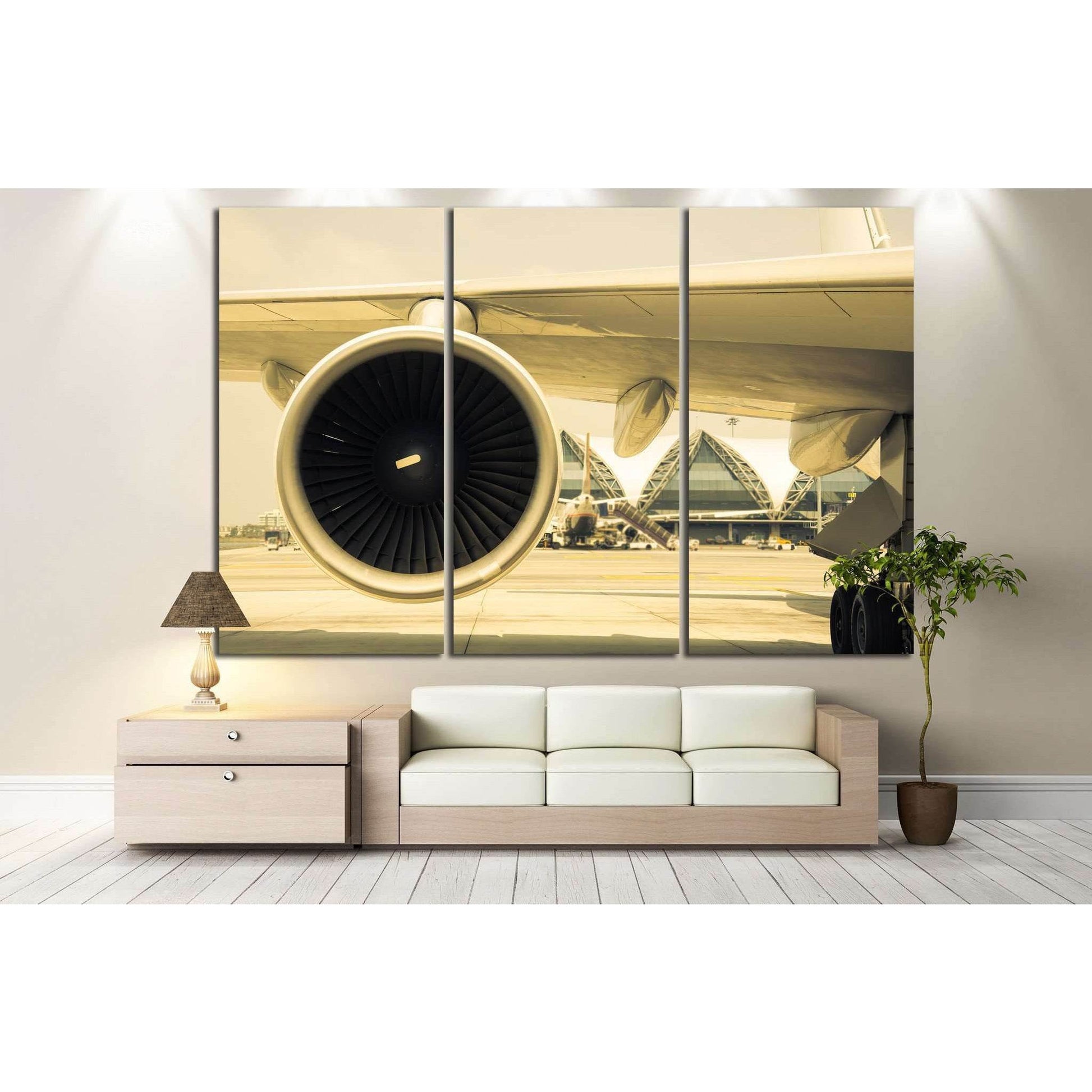Airplane Turbine №171 Ready to Hang Canvas Print - Zellart Canvas Prints ALL_Products, wd-171