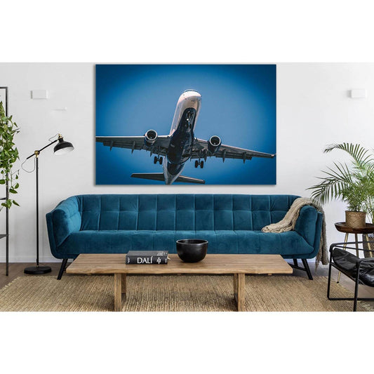 Airplane Under Blue Sky №SL768 Ready to Hang Canvas Print - Zellart Canvas Prints 0new, ALL_Products, Engine, Engines Wall Art