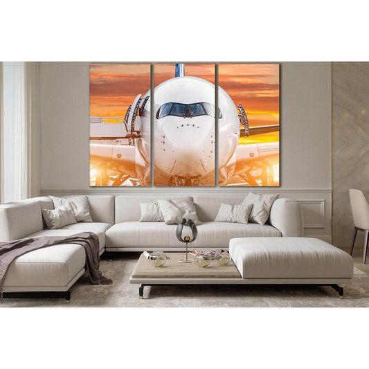 Airplane View From The Front Cockpit №SL758 Ready to Hang Canvas Print - Zellart Canvas Prints 0new, ALL_Products, Engine, Engines Wall Art
