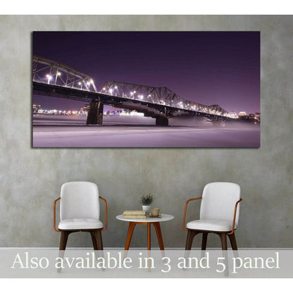 Alexandra bridge connecting Quebec and Ontario, Gatineau and Ottawa №2021 Ready to Hang Canvas Print - Zellart Canvas Prints ALL_Products, s-2021