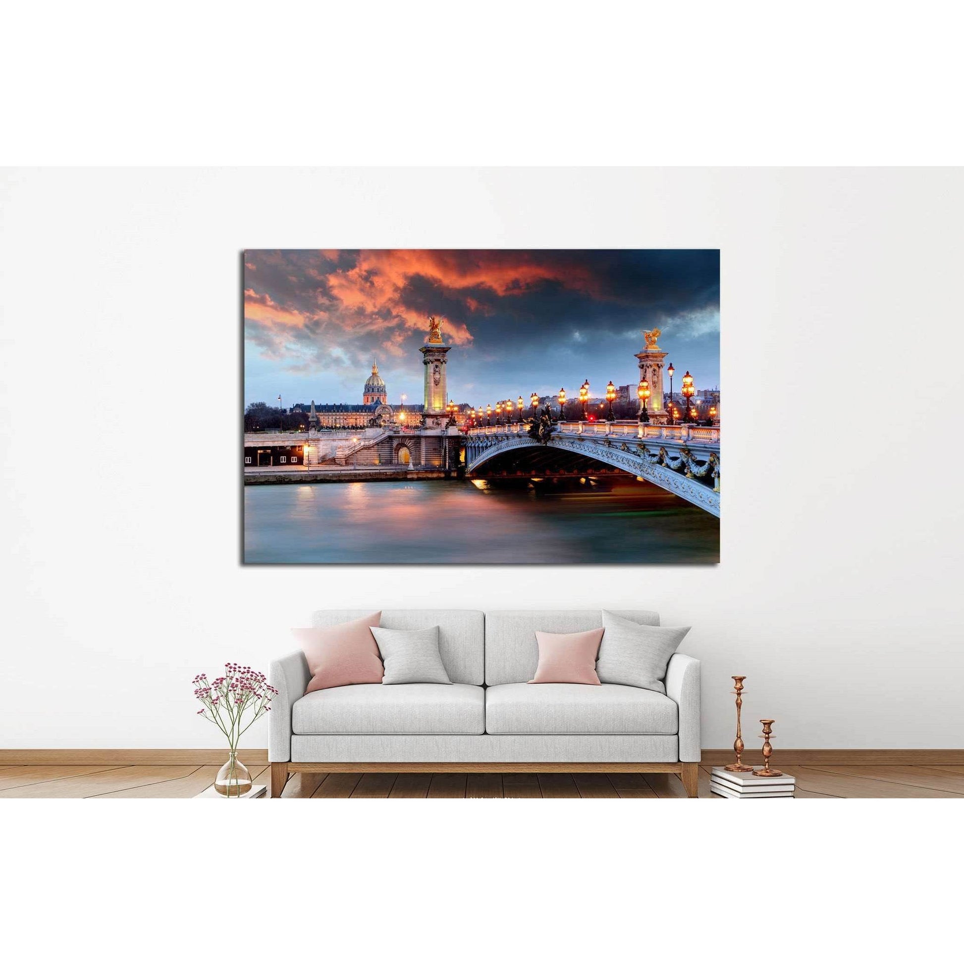 Alexandre 3 Bridge, Paris, France №1183 Ready to Hang Canvas Print - Zellart Canvas Prints ALL_Products, s-1183