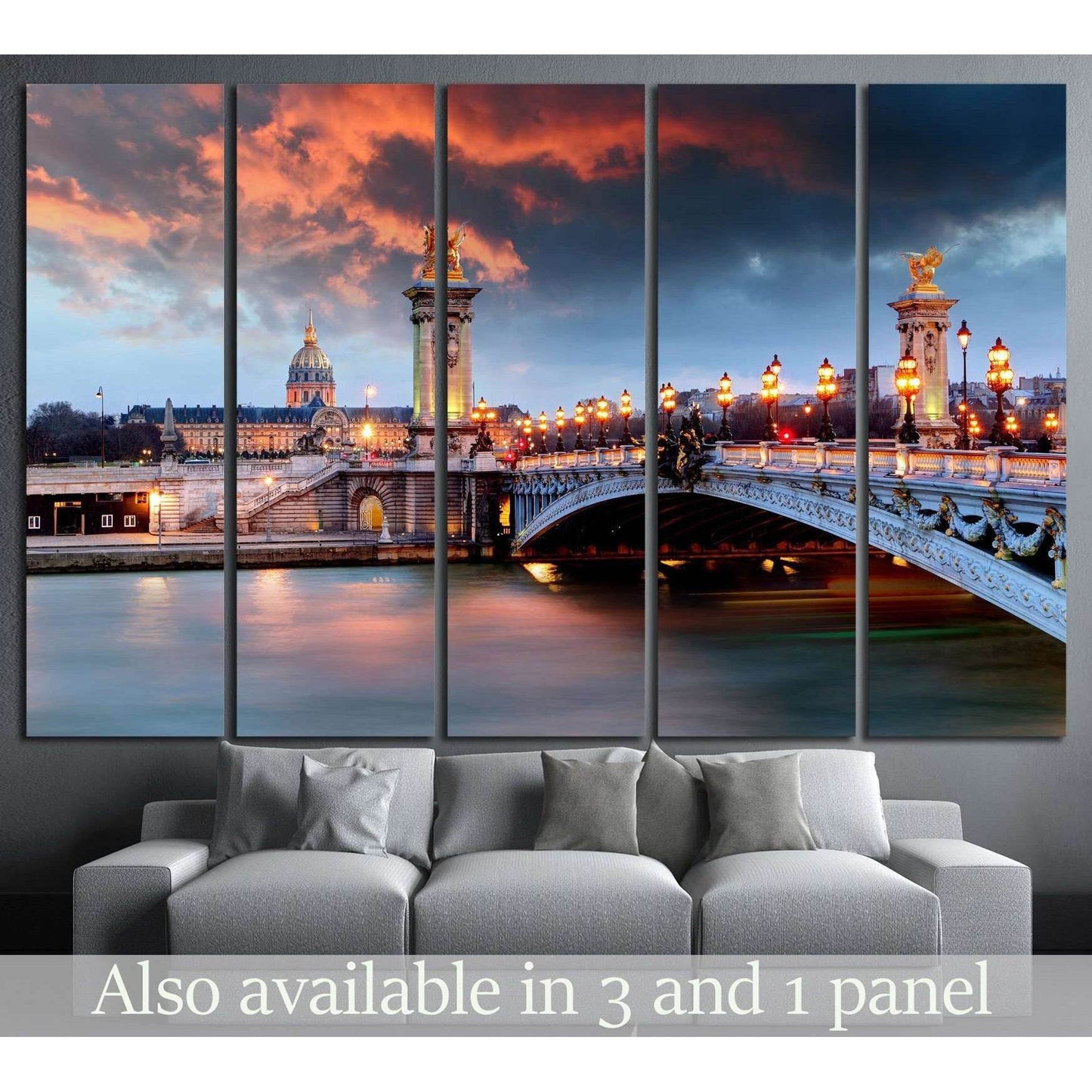 Alexandre 3 Bridge, Paris, France №1183 Ready to Hang Canvas Print - Zellart Canvas Prints ALL_Products, s-1183