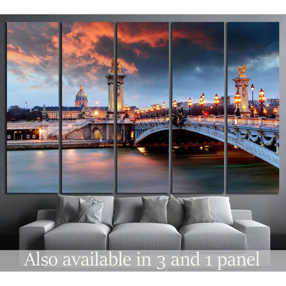 Alexandre 3 Bridge, Paris, France №1183 Ready to Hang Canvas Print - Zellart Canvas Prints ALL_Products, s-1183