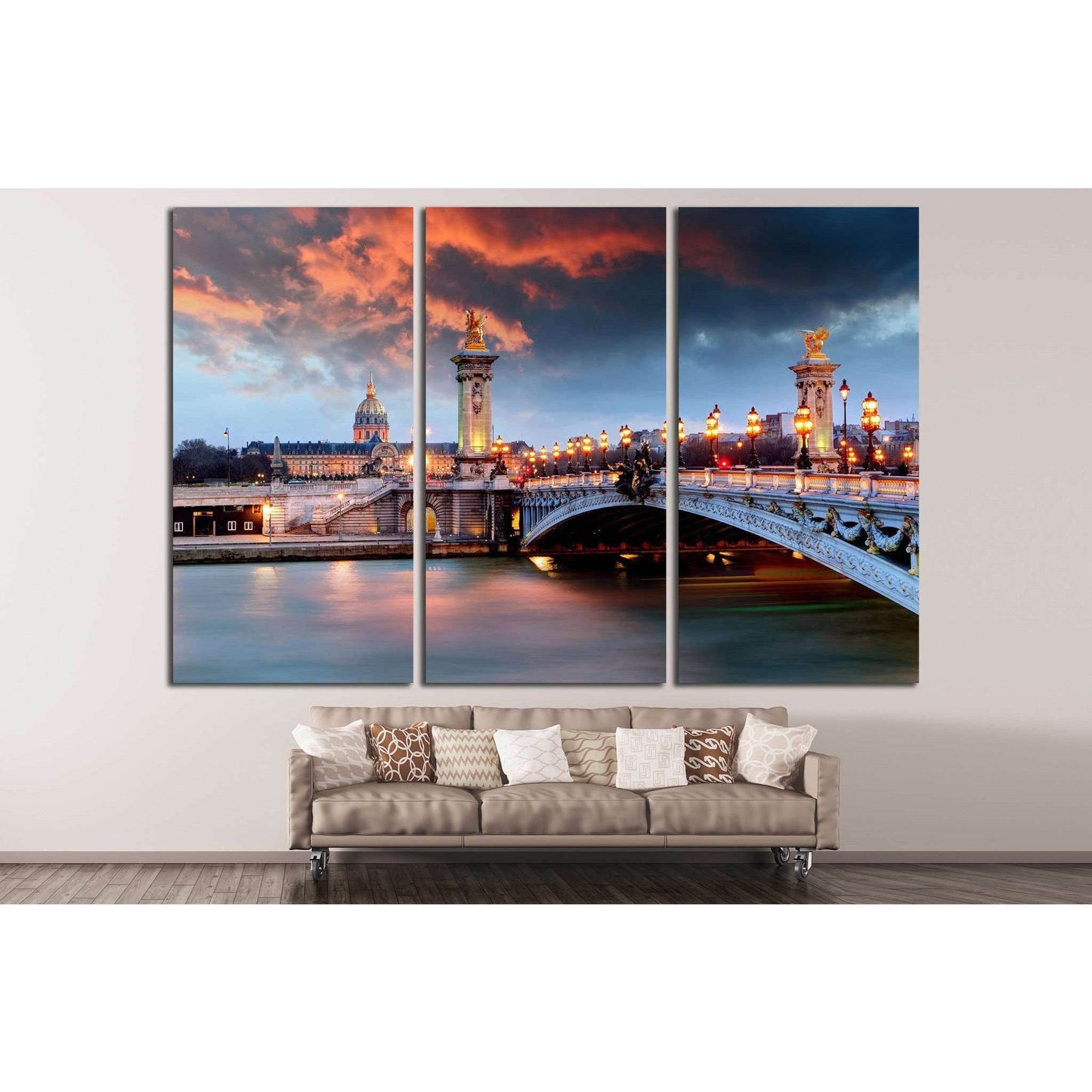Alexandre 3 Bridge, Paris, France №1183 Ready to Hang Canvas Print - Zellart Canvas Prints ALL_Products, s-1183