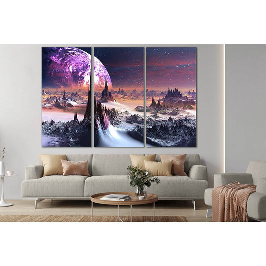 Alien Planet Landscape №SL421 Ready to Hang Canvas Print - Zellart Canvas Prints 0new, ALL_Products, Astronomy & Space Canvas Wall Art