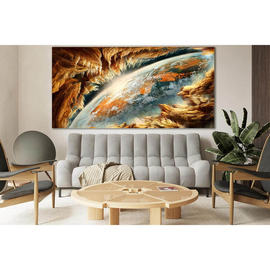 Alien Planet View №SL968 Ready to Hang Canvas Print - Zellart Canvas Prints 0new, ALL_Products, Astronomy & Space Canvas Wall Art