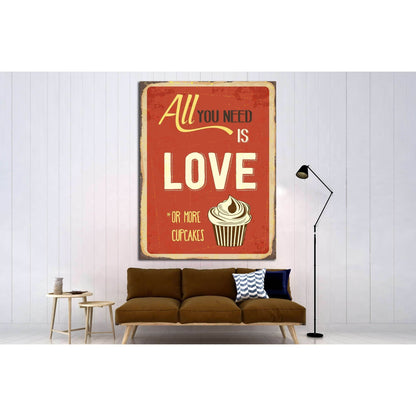 All you need is love or more cupcakes №4555 Ready to Hang Canvas PrintCanvas art arrives ready to hang, with hanging accessories included and no additional framing required. Every canvas print is hand-crafted, made on-demand at our workshop and expertly s